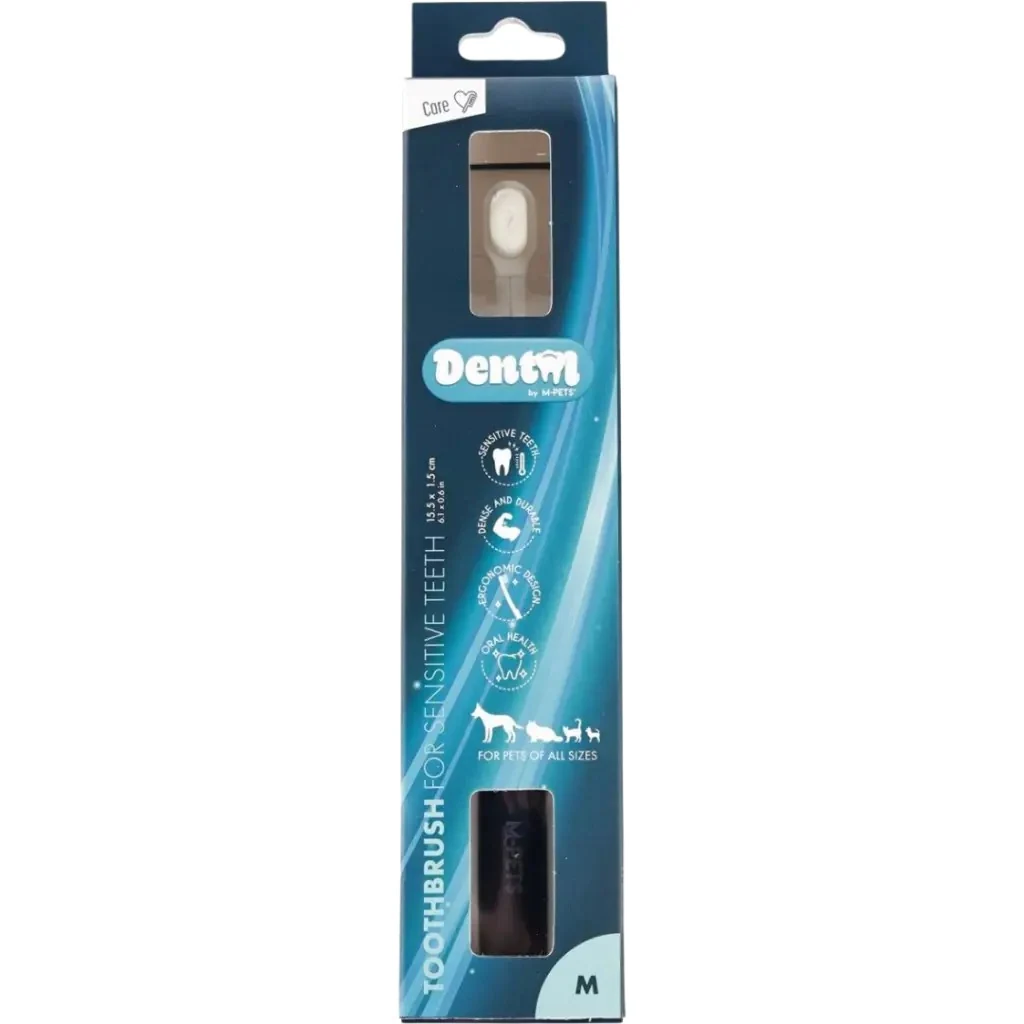 M-Pets Dental Hassas Diş Etlerine Sahip Kedi ve Köpekler İçin Diş Fırçası Medium