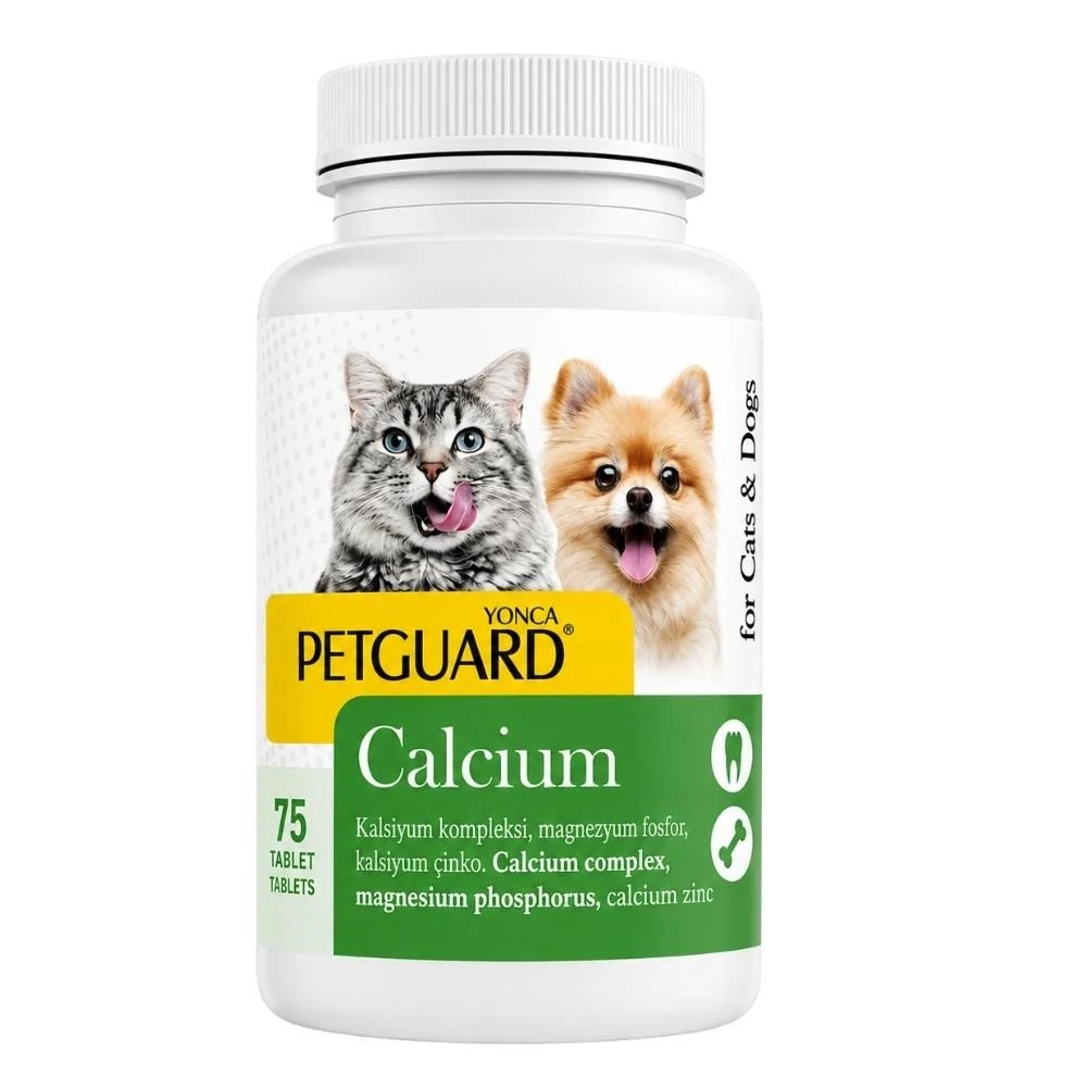 Petguard Calcium Kedi ve Köpek Kalsiyum Tableti 75 Tablet
