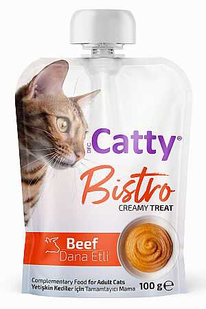 Catty Bistro Dana Etli Yetişkin Kediler İçin Sıvı Kedi Ödül Maması 100gr