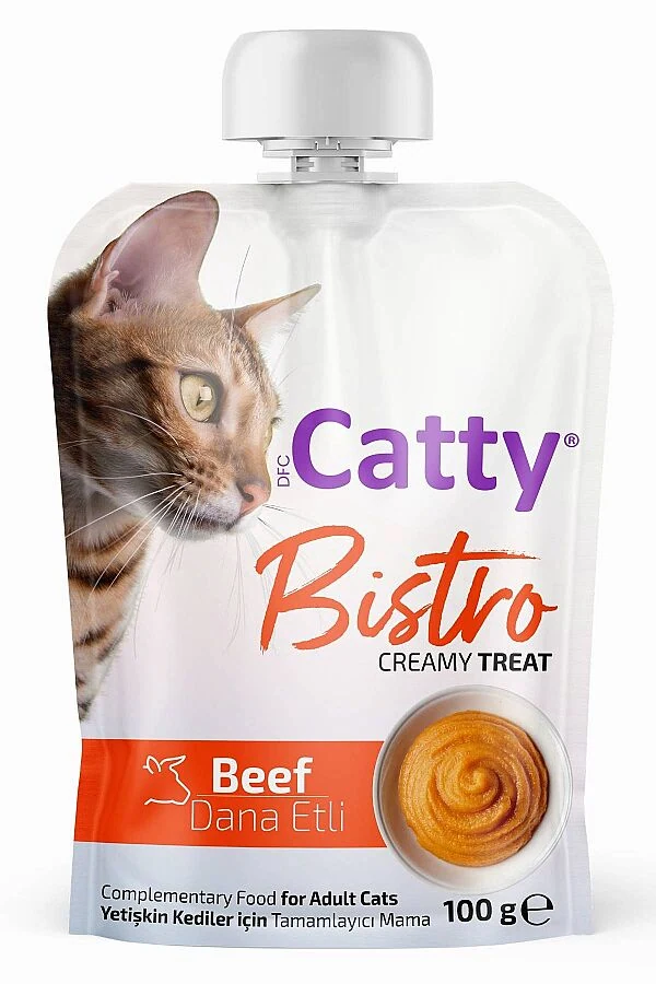 Catty Bistro Dana Etli Yetişkin Kediler İçin Sıvı Kedi Ödül Maması 100gr