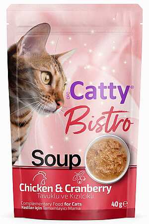 Catty Bistro Tavuklu ve Kızılcıklı Kedi Çorbası 40gr