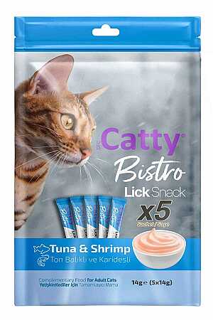 Catty Bistro Ton Balıklı ve Karidesli Kedi Krema Ödülü 5x14gr