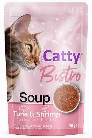 Catty Bistro Ton Balıklı ve Karidesli Kedi Çorbası 40gr