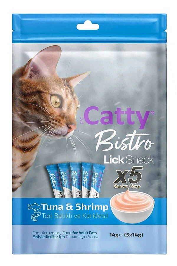 Catty Bistro Ton Balıklı ve Karidesli Kedi Krema Ödülü 5x14gr