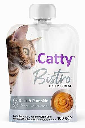Catty Bistro Ördekli ve Balkabaklı Yetişkin Kediler İçin Sıvı Kedi Ödül Maması 100gr