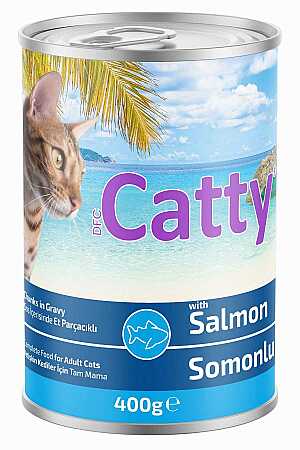 Catty Sos İçerisinde Somon Balıklı Yetişkin Kedi Konservesi 400gr