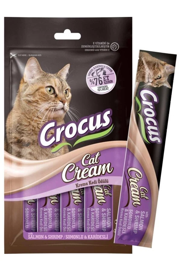 Crocus Somonlu ve Karidesli Krema Kedi Ödülü 4x15gr