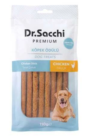 Dr.Sacchi Premium Tavuklu Çubuk Tahılsız Köpek Ödülü 5'' 10'lu 110gr