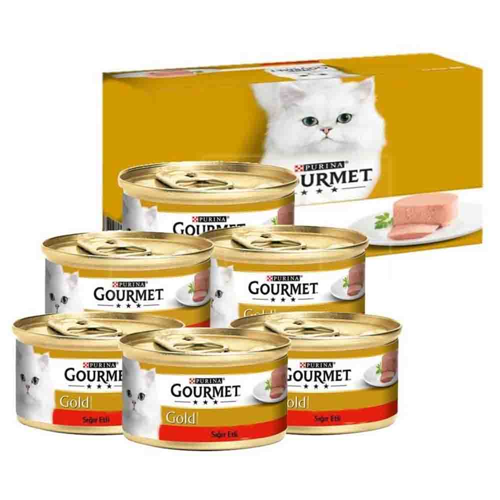 Gourmet Gold Kıyılmış Sığır Etli Yetişkin Kedi Konservesi 85gr (6 adet)