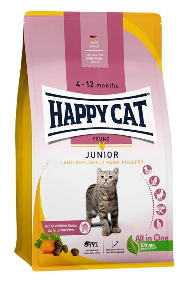 Happy Cat Junior Land Tavuklu Yavru Kedi Maması 4kg