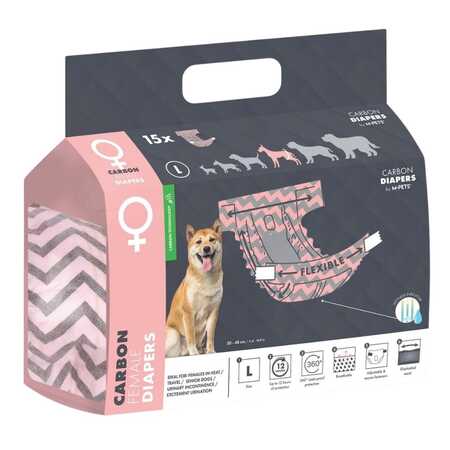 M-Pets Aktif Karbonlu Diapers Dişi Köpekler İçin Külot (L) 15li