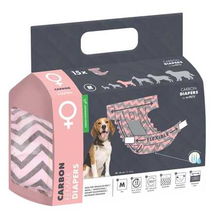 M-Pets Aktif Karbonlu Diapers Dişi Köpekler İçin Külot (M) 15li
