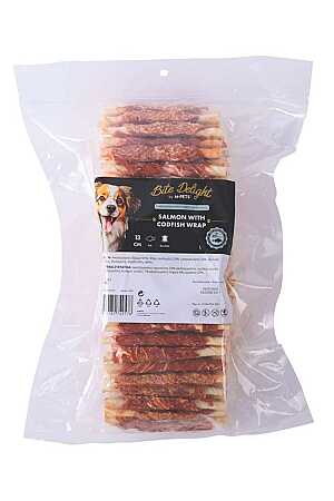 M-Pets Bite Delight Somonlu ve Morina Balıklı Sargı Köpek Ödülü 13cm (2kg)