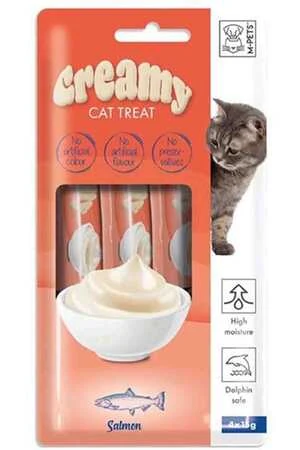M-Pets Creamy Somon Balıklı Krema Kedi Ödülü 4x15gr