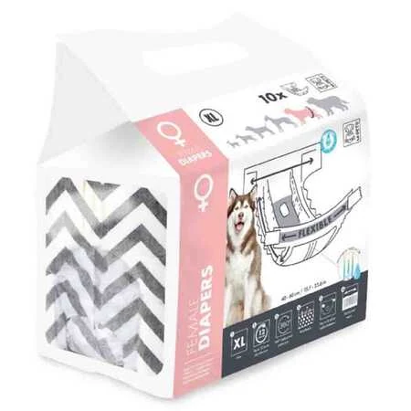 M-Pets Diapers Dişi Köpekler İçin Külot (XL) 10lu