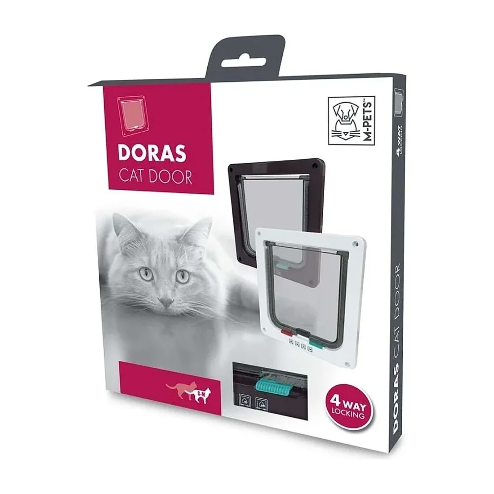 M-Pets Doras Dört Yollu Kedi Kapısı Kahverengi 197mmx190mm