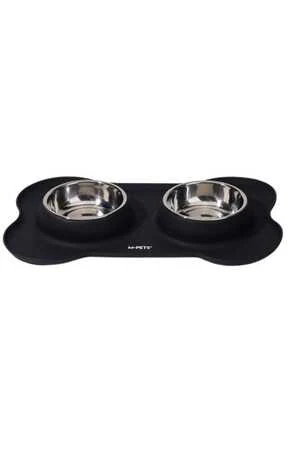 M-Pets Düet Silicone Mat Mama Kabı Black 2x200ml
