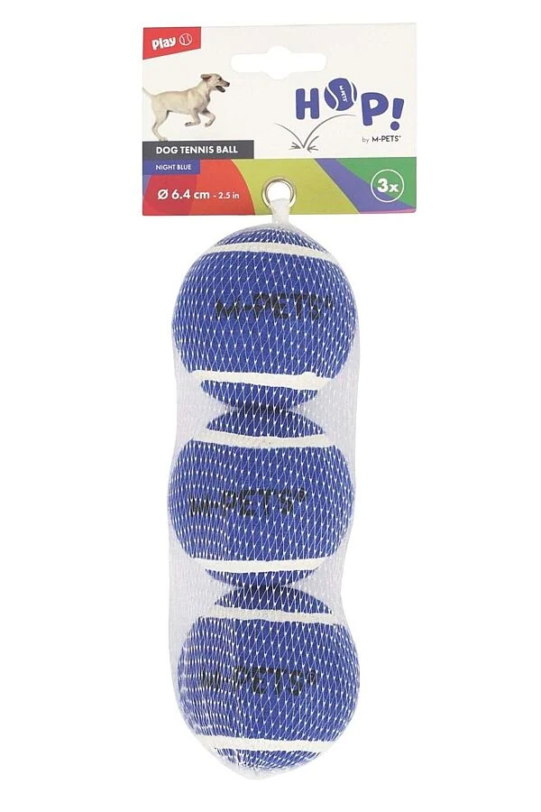 M-Pets HOP Tenis Topu 6.4cm Mavi (3 Adet)