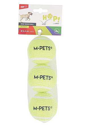 M-Pets HOP Tenis Topu 6.4cm Sarı (3 Adet)