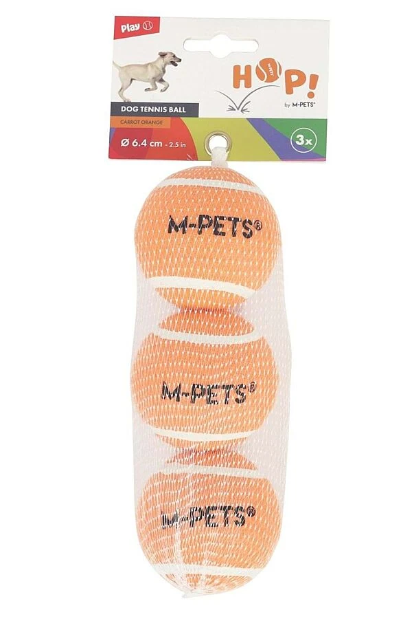 M-Pets HOP Tenis Topu 6.4cm Turuncu (3 Adet)