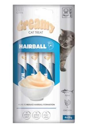 M-Pets Hairball Tüy Yumağı Önleyici Ton Balığı ve Tavuklu Krema Kedi Ödülü 4x15gr