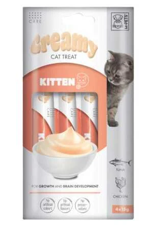 M-Pets Kitten Gelişim Destekleyici Ton Balığı ve Tavuklu Krema Yavru Kedi Ödülü 4x15gr