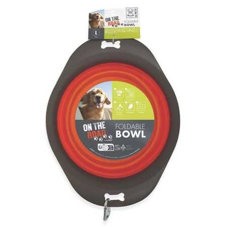 M-Pets On The Road Katlanabilen Mama Kabı (L) 1230ml Turuncu / Kahverengi