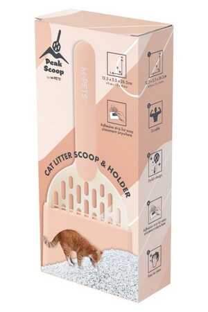 M-Pets Peak Kedi Kumu Küreği Seti Pembe-Beyaz