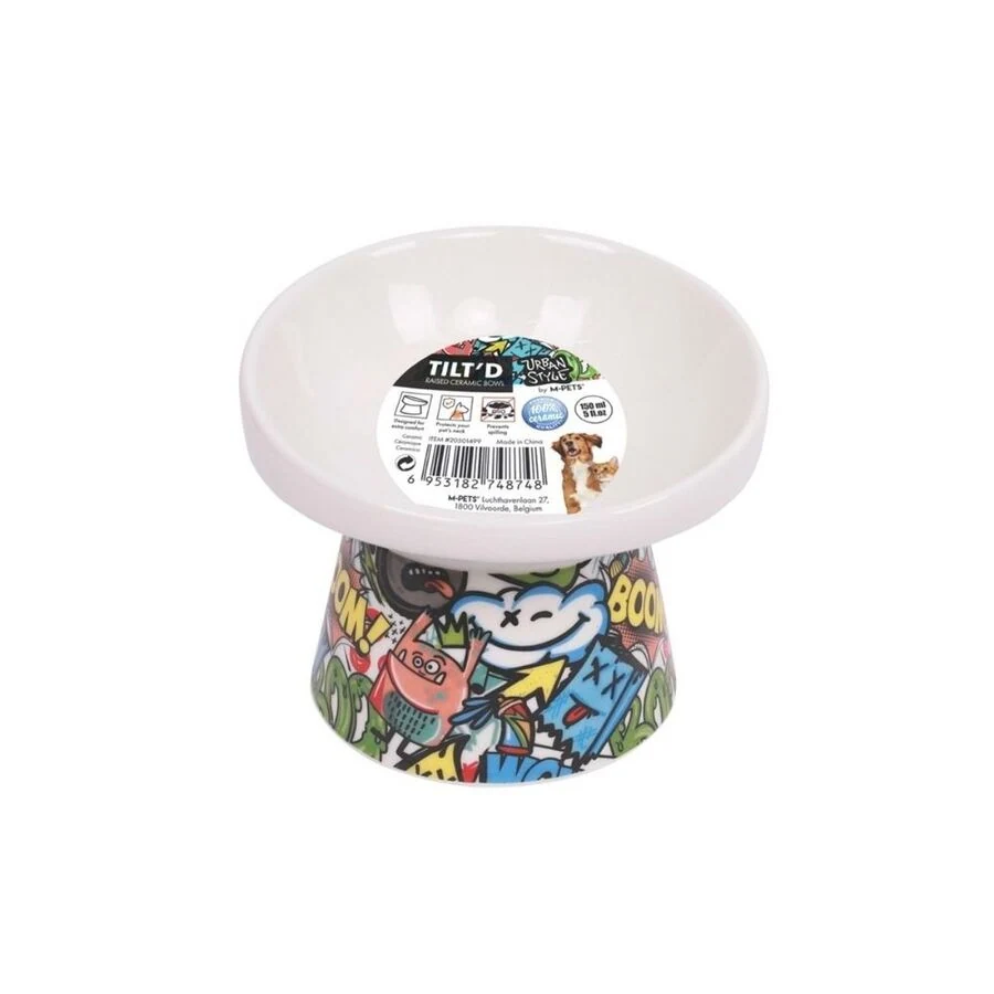 M-Pets Urbanstyle Tiltd Renkli Seramik Mama Kabı 150ml