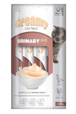 M-Pets Urinary Üriner Sistem Destekleyici Ördek ve Tavuklu Krema Kedi Ödülü 4x15gr