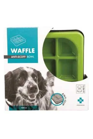 M-Pets Waffle Yavaş Yeme Mama Kabı 1500ml Yeşil