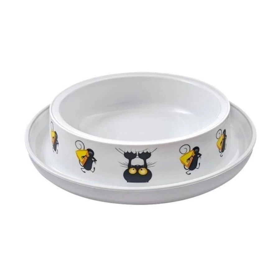 Moderna Trendy Kedi ve Fare Desenli Kedi Mama Kabı 210ml