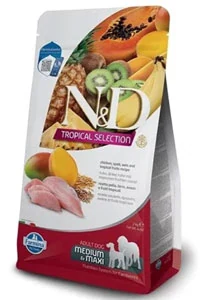 N&D Tropical Selection Tavuklu ve Tropikal Meyveli Orta ve Büyük Irk Yetişkin Köpek Maması 10Kg