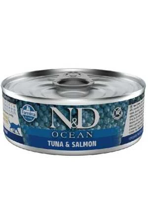 ND Ocean Tahılsız Tuna Balıklı ve Somonlu Kedi Konservesi 70gr