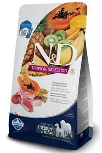 ND Tropical Selection Kuzu Etli ve Tropikal Meyveli Orta ve Büyük Irk Yetişkin Köpek Maması 10kg
