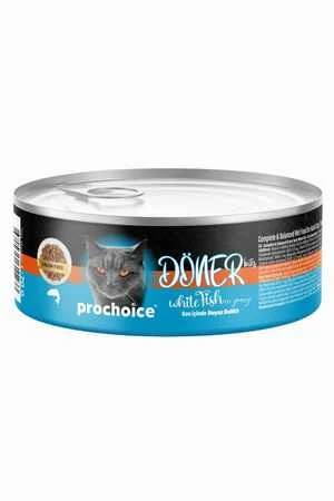 Prochoice Döner Sos İçinde Beyaz Balıklı Tam ve Dengeli Yetişkin Kedi Konservesi 70gr