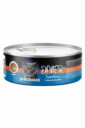 Prochoice Döner Sos İçinde Sardalyalı Tam ve Dengeli Yetişkin Kedi Konservesi 70gr