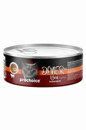 Prochoice Döner Sos İçinde Sığır Etli Tam ve Dengeli Yetişkin Kedi Konservesi 70gr