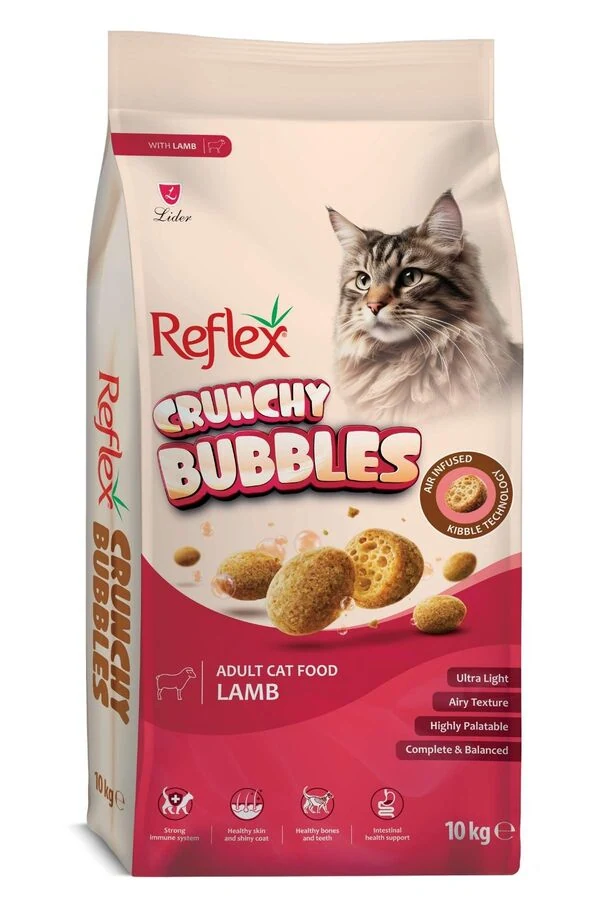 Reflex Crunchy Bubbles Kuzu Etli Yetişkin Kedi Maması 10kg
