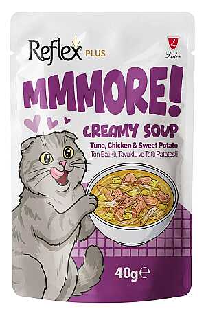Reflex Plus MMMore Ton Balıklı, Tavuklu ve Tatlı Patatesli Kedi Çorbası 40gr