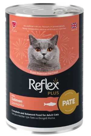 Reflex Plus Pate İçinde Et Parçacıklı Somonlu Yetişkin Kedi Konservesi 395gr