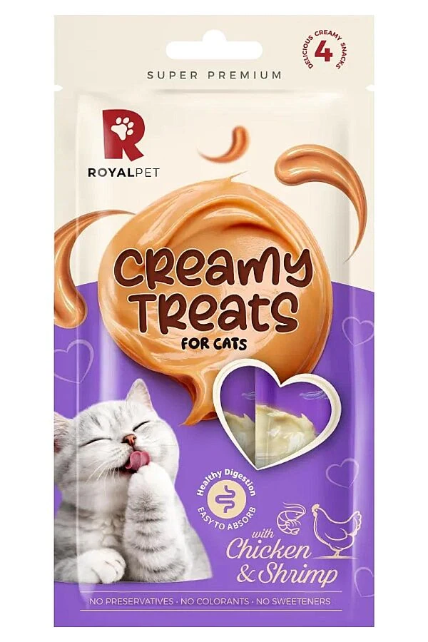 Royalpet Kediler İçin Tavuklu ve Karidesli Krema Ödül Maması 4x14gr