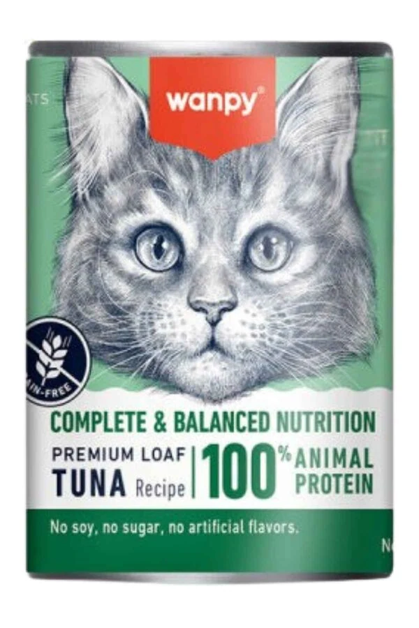 Wanpy Tahılsız %100 Gerçek Et Ton Balıklı Yetişkin Kedi Konserve 375gr