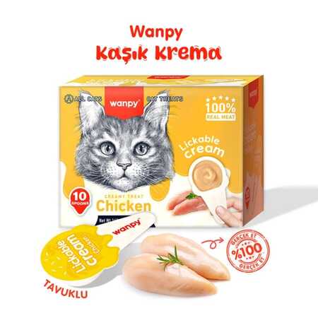 Wanpy Tavuklu Kaşıklı Krema Kedi Ödülü 10x16gr
