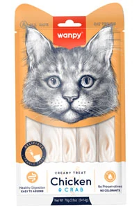 Wanpy Tavuklu ve Yengeçli Krema Kedi Ödülü 5x14gr