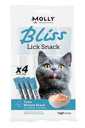 Molly Bliss Lick Snack Ton Balıklı Sıvı Kedi Ödül Maması 4x15gr
